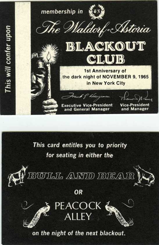 The Blackout Club Membership Card